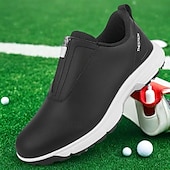 preiswerte Herren Golfschuhe-weiße Golfschuhe für Herren mit Reißverschluss, atmungsaktivem Obermaterial und gepolsterter Sohle für Komfort und Leistung auf dem Platz