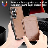 economico Cover Samsung-telefono Custodia Per Samsung Galaxy Piega a Z 6 Z Fold 5 Per retro Con supporto A calamita Supporta la ricarica wireless Retrò pelle sintetica