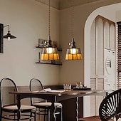 economico Luci a sospensione-lampada a sospensione in vetro di metà secolo con uno stile retrò americano per comodini corridoi corridoi 110-240v
