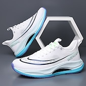 preiswerte Sneaker für Herren-weiß-blaue sportliche Lauf-Sneaker für Herren mit leichtem Design und gepolsterter Sohle – atmungsaktive Sportschuhe für einen aktiven Lebensstil und Fitness