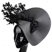 economico Fascinator-berretto Poliestere Cappello Fedora Corsa di cavalli Elegante Vintage Con Fantasia floreale Copricapo Copricapo