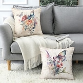 cheap Floral &amp; Plants Style-Rustic Floral Decorative Toss Pillows Cover 1PC Soft Square Couch Cushion Case Pillowcase for Bedroom Livingroom Sofa Chair