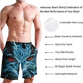 baratos calção de banho boxer masculino-Homens Calção Justo de Natação Shorts de Natação Tecido elástico de 4 vias Bermuda de Surf Calças Com Cordão Com bolsos Natação Surfe Praia Esportes Aquáticos Estampado Verão Primavera