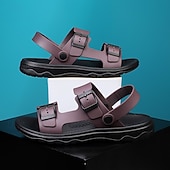 cheap Vacation Sandals-Men's Black Sport Sandals with Adjustable Buckle Straps, Comfortable Design for Outdoor, Casual and Summer Activities