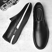 billiga Tillfällig-slip-on sneakers i konstläder för män, avslappnade vita skor med bekväm gummisula, snygga och mångsidiga skor för vardags- och fritidsaktiviteter