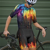 halpa Miesten vaatesarjat-Miesten Pyöräily jersey ja shortsit Lyhythihainen Maastopyöräily Maantiepyöräily Musta Keltainen Punastuvan vaaleanpunainen Kaltevuus Pyörä Spandex Urheilu Kaltevuus Vaatetus