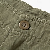 preiswerte Klassiker-Herren Cargo Shorts Kurze Hosen Shorts Kurze Hosen Sommer-Shorts Knopf Multi Pocket Glatt Komfort tragbar Knielänge Outdoor Sport Täglich Modisch Brautkleider schlicht Schwarz Khaki