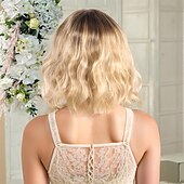 お買い得  トレンドの合成ウィッグ-人工毛ウィッグ ウェーブ カーリーウィーブ アシメントリー・ヘアカット ニートバング 機械製 かつら 30 インチ A1 合成 女性用 クラシック 快適 カラーグラデーション マルチカラー