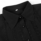 cheap Tops-Punk &amp; Gothic Medieval Renaissance Blouse / Shirt Ren Faire Prince Vampire Flounced Solid Color Men&#039;s Celtic Pirate Masquerade Performance Stage Renaissance Fair Adults&#039; Shirt Blouse