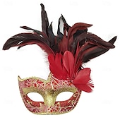 olcso Maszk-Farsangi maszk Maszk Halloween-kellékek Felnőttek Női Fél arc Teljesítmény Parti Álarcos mulatság Farsang Mardi Gras Könnyű farsangi jelmez
