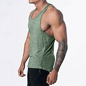preiswerte Fitness Tank-Tops-Herren Tank Top Weste Unterhemd Ärmelloses Shirt Ärmellos U-Ausschnitt Sommer Einfach Mode Designer Basic Urlaub Straße Ausgehen Schwarz Rosa Marineblau Top T-Shirt für Herren