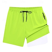 cheap Men&#039;s Boxer Swim Trunks-Men&#039;s Swim Trunks Swim Shorts Board Shorts Bottoms Drawstring 2 in 1 with Pockets Swimming Surfing Beach Water Sports Solid Colored Summer Spring