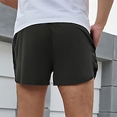 cheap Mens Active Shorts-Men&#039;s Athletic Shorts Shorts Running Shorts Gym Shorts Sport Daily Quick Dry Comfortable Pocket Drawstring Elastic Waist Plain Short Gymnatics Casual Activewear Black Blue Micro-elastic