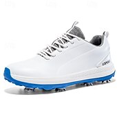 cheap Men&#039;s Golf Shoes-Men&#039;s Black and White Golf Shoes with Spiked Sole, Breathable Upper, and Lightweight Design for Comfort and Support on the Golf Course