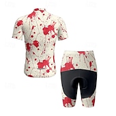 tanie Męskie zestawy odzieżowe-Męskie Koszulka z szortami na rower Krótki rękaw Kolarstwo górskie Kolarstwie szosowym Lato Wiosna Jesień Czarny Biały Pomarańczowy Graffiti Rower Suwak przedni Odvádí pot Wygodny Oddychający Spandeks
