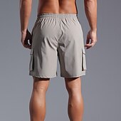 baratos Clássico-Homens Bermuda Cargo Calção Shorts de verão Com Cordão Cintura elástica Bolso multi Tecido Conforto Vestível Comprimento do joelho Ao ar livre Esporte Diário Moda Casual Preto Rosa