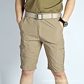 baratos Clássico-Homens Shorts táticos Bermuda Cargo Calção Bermudas Cintura elástica Bolso Com Zíper Tecido Prova-de-Água Secagem Rápida Comprimento do joelho Ao ar livre Casual Acampar e Caminhar Esportes Moda
