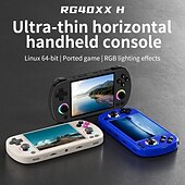 baratos Consoles de Jogos-rg40xx h console de jogos portátil tela de 4&#039;&#039; sistema linux joystick efeito de iluminação rgb rg40xxh player de vídeo console trimui