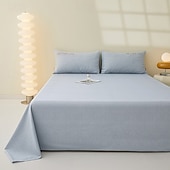 cheap Sheets &amp; Pillowcase-Single Sheet Flat Sheet Bedding Cotton Solid Colored Soft Premium Quality Comforter Cover Bed Collection