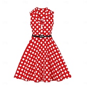 levne Šaty-Retro 50. léta Rockabilly Šaty Houpací šaty Puntíky Maškarní kostým Dívčí Karneval Plesová maškaráda Denní nošení loučení se svobodou nevěsty Dětské Šaty Šaty pro návrat domů