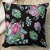 billige blomster- og plantestil-Blomst insekt dekorative kasteputer dekning 1PC myk firkantet sofa putevar puteinnlegg soverom stue sofa stol