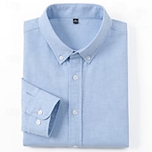 voordelige Overhemden met knopen voor heren-Voor heren Overhemd Overhemd met knopen Effen Kleur Bruiloft Feest Wit Rood Marineblauw blauw Lange mouw Revers Lente Herfst Kleding Knop