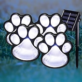 abordables Luces de camino y linternas-Lámpara solar para exteriores con forma de pata de perro: lámpara de jardín con forma de animal resistente al agua para caminos, pasarelas, patios, césped y decoración de parques