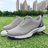 preiswerte Herren Golfschuhe-weiße Golfschuhe für Herren mit Reißverschluss, atmungsaktivem Obermaterial und gepolsterter Sohle für Komfort und Leistung auf dem Platz
