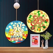 お買い得  イースターライト-イースターバニーエッグ吸盤ショーケースライト電池式イースターディナーパーティー用お祝いデコレーション