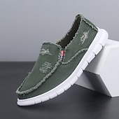 economico Slip-ons e mocassini da uomo-Per uomo Mocassini &amp; Slip-On Mocassini comodi Tela Confortevole Antiscivolo Mocassino Rosso Marrone Verde