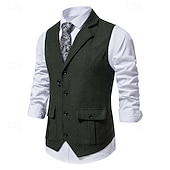 abordables Costumes pour hommes des années 1920-Classique Rétro Vintage Années 1920 Veste Gilet Gatsby le Magnifique Déguisement Homme Carnaval Mascarade Mariage Soirée robe demoiselle d honneur Adulte Gilet Printemps Automne