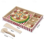levne Vzdělávací hračky-dřevěná pizza party hrací sada potravin výukové hračky hrací sada potravin pro batolata