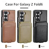 economico Cover Samsung-telefono Custodia Per Samsung Galaxy Piega a Z 6 Z Fold 5 Per retro Con supporto A calamita Supporta la ricarica wireless Retrò pelle sintetica