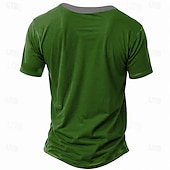 cheap St. Patrick&#039;s Day T shirts-Men&#039;s St. Patrick Text Funny Lucky Clover T Shirt Henley Shirt Short Sleeve Designer Retro Vintage Street Casual Daily Summer Spring Deep Green Black Green Henley Henley T-Shirt