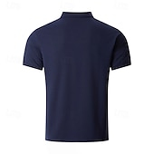 cheap Men&#039;s Classic Polo-Men&#039;s Golf Shirt Golf Polos Shirts Work Casual Lapel Short Sleeve Basic Modern Plain Buttons Front Pocket Summer Spring Regular Fit Black White Navy Blue Gray Golf Shirt