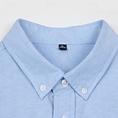 voordelige Overhemden met knopen voor heren-Voor heren Overhemd Overhemd met knopen Effen Kleur Bruiloft Feest Wit Rood Marineblauw blauw Lange mouw Revers Lente Herfst Kleding Knop