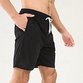 economico Pantaloncini casual-Per uomo Pantaloncini Pantaloncini estivi Pantaloncini casual Pantaloncini di velluto a coste Tasche A cordoncino Vita elastica Liscio Comfort Traspirante Breve Esterno Da mare Sport Informale Nero