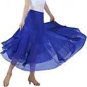 preiswerte Tanzkleidung für Balltänze-eleganter Gesellschaftstanz Walzer Tanzparty langer Swing Mesh Rock