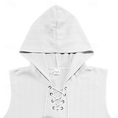 baratos Tops de ginásio-Homens Malha Íntima Moletom sem mangas camisa sem manga Sem Manga Com Capuz Verão Pit Strip Moda Designer Músculo Cordões Bolsos Ao ar livre Ginásio Preto Branco cáqui Top Tee para Homens