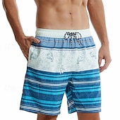 economico Costumi da Bagno per Uomini-Per uomo Boxer da surf Pantaloncini da mare Boxer da mare A cordoncino Vita elastica Con fodera a compressione A strisce Comfort Asciugatura rapida Breve Per eventi Spiaggia Fine settimana Di