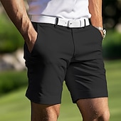 baratos Calças de Vestir Curtas-Homens Calção Shorts sociais Shorts de verão Bermudas de Golfe Bolsos Perna reta Tecido Leve Respirável Comprimento do joelho Ao ar livre Diário Corrida Esportes Moda Preto Branco Micro-Elástica