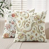 billige blomster- og plantestil-Blomster dekorative toss puter dekke 1PC myk firkantet sofa putevar putevar soverom stue sofa stol