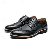 levne Formální-pánské hnědé brogue boty s robustní podrážkou, klasický šněrovací design, ležérní styl pro outdoorové i každodenní nošení