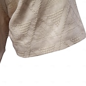 tanie Męskie koszule elitarnie-Męskie Koszula Czarny Biały Khaki Krótki rękaw Jednokolorowe Kubański kołnierz Na zewnątrz Casual Guziki Odzież Codzienny Codzienne Wypoczynek