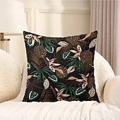 billige blomster- og plantestil-Blomst insekt dekorative kasteputer dekning 1PC myk firkantet sofa putevar puteinnlegg soverom stue sofa stol