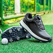 Χαμηλού Κόστους Ανδρικά Παπούτσια Γκολφ-ανδρικά λευκά παπούτσια γκολφ με αιχμηρή σόλα, αναπνεύσιμο ψεύτικο δέρμα και σύστημα κλεισίματος boa για ρυθμιζόμενη εφαρμογή, ιδανικά για γκολφ και αθλητικές δραστηριότητες
