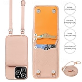 economico Cover per iPhone-telefono Custodia Per iPhone 16 15 14 Pro Max Plus 13 Pro Max Copertura Posteriore con Supporto Magnetico con Cordino Retrò Placcatura Pelle PU