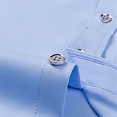 economico Camicie eleganti da uomo-Per uomo Camicie Camicia abbottonata Resistente alle rughe Matrimonio Esterno Blu chiaro Nero Bianco Rosa Manica lunga Estate Primavera Abbigliamento