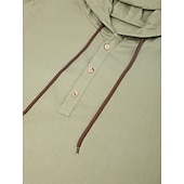 economico Camicie da uomo-Per uomo Camicia camicia di lino Camicia in calicò Camicia con cappuccio Liscio Informale Giornaliero Bianco Blu Marrone Verde Manica lunga Con cappuccio Primavera estate Abbigliamento