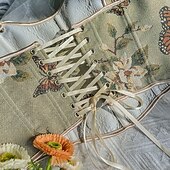 olcso Fűzők-Retró Középkori Reneszánsz Fűző Prsluk Bustier Ren Faire Virágos Jacquardszövet Édes Nyak Női Kelta Fantasy Mindszentek napja Farsang Parti Alkalmi / Napi LARP Felnőttek Fűző